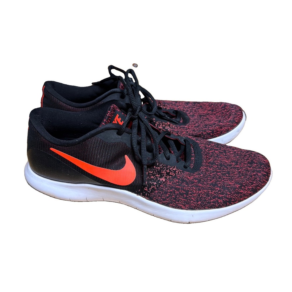 Nike Men's Flex Contact Running Shoes Size 10.5 Black Red Sneakers 908983-004